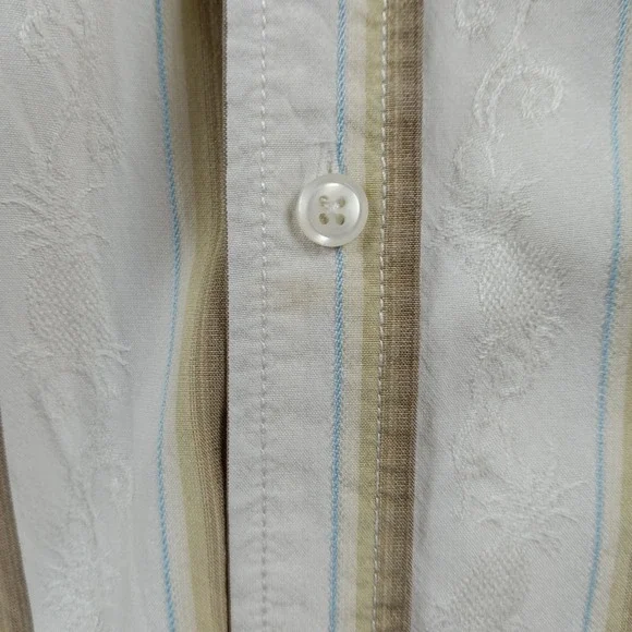 Tommy Bahama Mens Silk Blend Striped Long Sleeve Dress Shirt FLAW - Size XL - Picture 5 of 16
